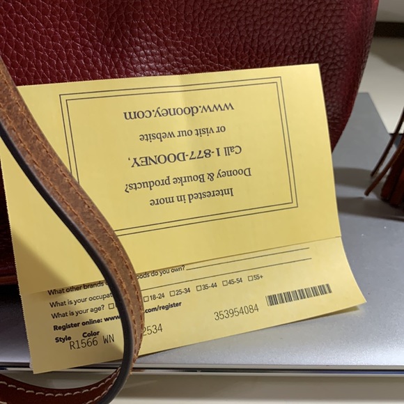 Dooney & Bourke Burgundy Tote Bag - Picture 3 of 13